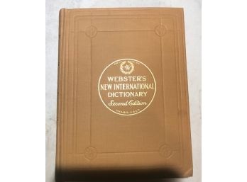 Websters New International Dictionary - Second Edition Unabridged