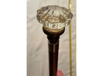 Clear Glass Knob Walking Stick - 38'