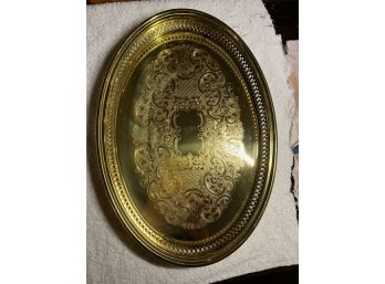 Engraved Serving Platter With Glass Top