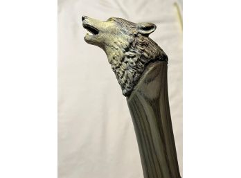 Wolf Head Walking Stick - Franklin Mint - The International Wildlife Coalition - 48'