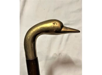 Brass Swan Head Walking Stick - 36'