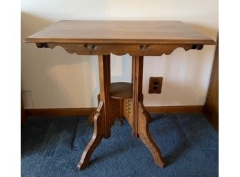 Carved Wooden End Table