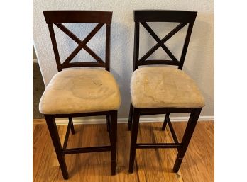 Set Of 2 Taller Chairs - Wooden