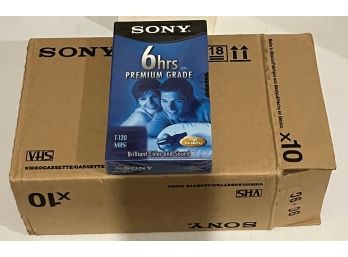 Box Of 10 SONY Brand New Unopened Blank VHS Tapes