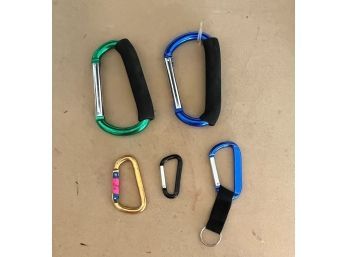 Lot Of 5 Various Sized Carabiners