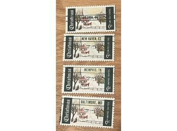 1969 : Christmas Complete Set Of Four City Pre Cancels
