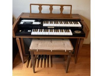 Baldwin Organ With Bench And Sheet Music