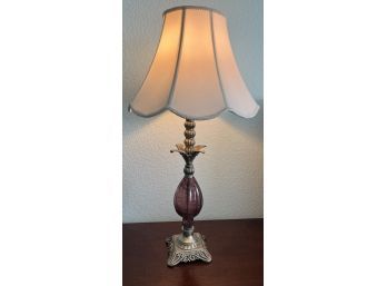 Metal And Blown Glass Table Lamp