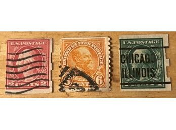 Lot Of 3 Rare Stamps (Washington 1 Cent, 1927 Orange Garfield, (1914-19) Washington 2 Cent)