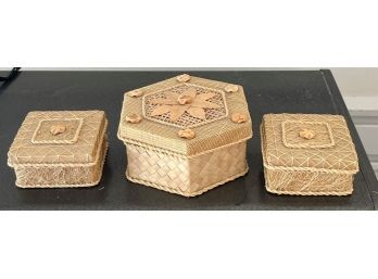 Set Of 3 Decorative Trinket Containers