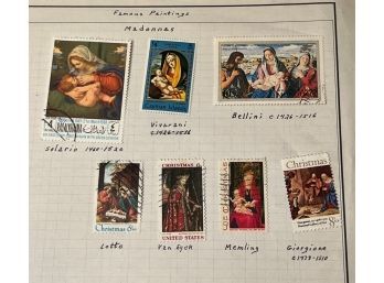 7 Famous Paintings Stamp Collection