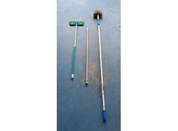 Lot Of 3 - Dirt Be Gone Extension Handle / 12' Connect & Clean Telescopic Pole / Extension Pole