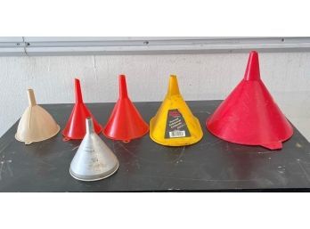 Lot Of 6 Various Sized Funnels