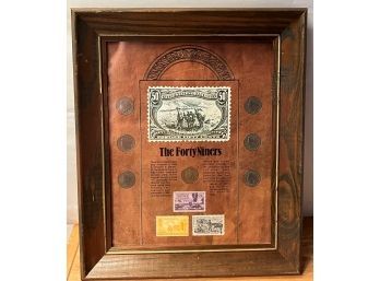 Framed Liberty Head Nickel & Stamp Collection  - The Forty Niners