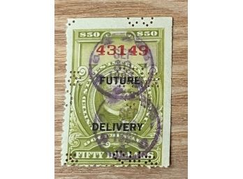 1918 - $50 Face Value Revenue Stamp ( President Grover Cleveland)