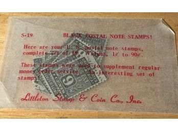 Black Postal Note Stamps 1940's Era