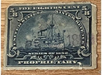 (1898) Spanish American War Battleship Revenue Stamp