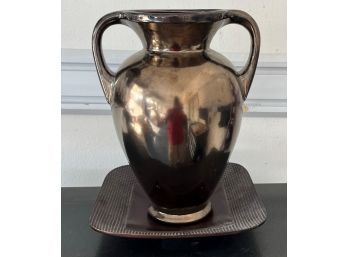 Ceramic Vase On Display Plate