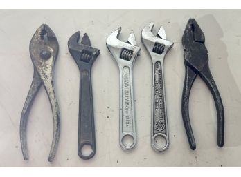 Lot Of 5 Wrenches And Pliers