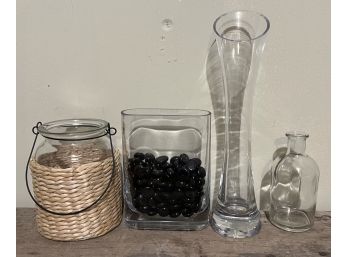 4 Decorative, Glass Vessels
