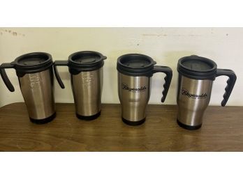 Lot Of 4 Stainless Steel Coffee Cups