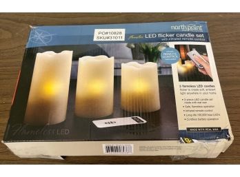 LED Flicker Candle Set With Remote - New In Box