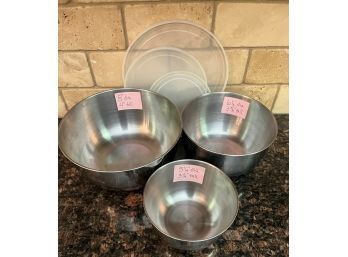 Stainless Steel, Nesting Bowls With Lids