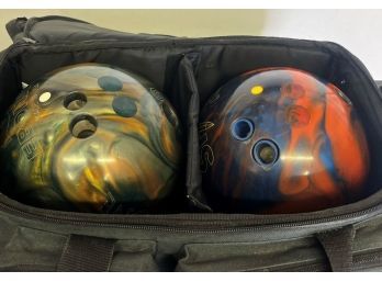 Set Of 2 Bowling Balls In Case