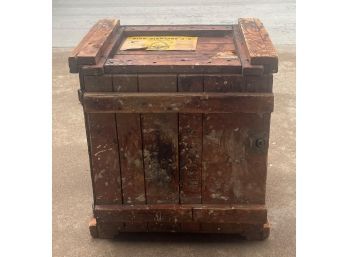 Vintage Wooden Crate Used For Sulfuric Acid Shipping.