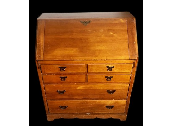 Vintage Wooden Slant Front Secretary Desk