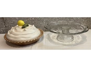 Vintage Dessert Dishes - Cake Pedestal And Pie Saver