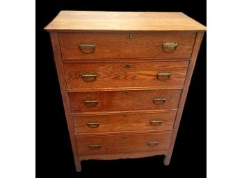 Vintage Wood 5 Drawer Dresser