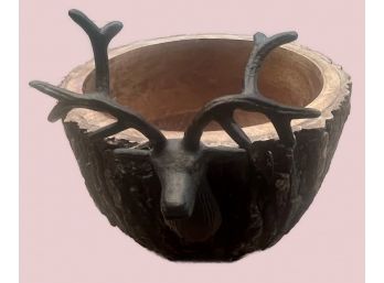 Decorative Wood Deer Bowl