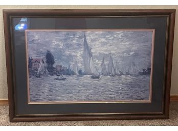 Monet Sailboats Print In Wood Frame
