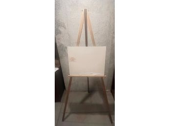 Folding Wooden Easel With Canvas & Sketch Book