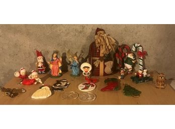 Lot Of 21 Vintage Christmas Figurines And Ornaments