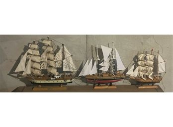 Set Of 3 Model Ships