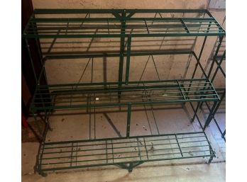 Set Of 2 Green Metal Shelves