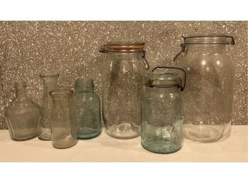 Collectible, Vintage Glass Jars (7ct)