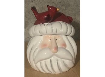 Ceramic SANTA With Candle - New In Box