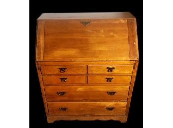 Vintage Wooden Slant Front Secretary Desk