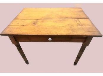 Vintage Wood Desk With Drawer