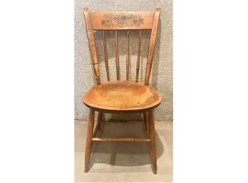 Vintage Stenciled Wood Side Chair