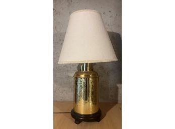 Etched Brass Table Lamp - VINTAGE