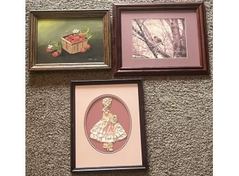 Lot Of 3 Pictures In Wood Frames