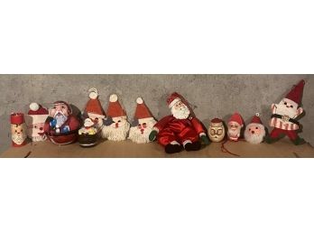 Lot Of 12 Vintage Santa Claus Ornaments