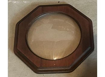 Octagonal Wood Frame With Domed Glass   - VINTAGE