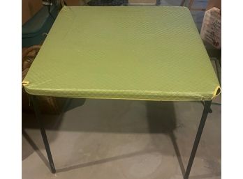 Folding Black Card Table With Green Cover