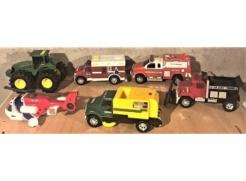 Lot Of 6 Vintage TONKA Trucks / Tractor / Helicopter  Ambulance