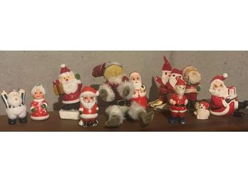 Collection Of 11 Vintage Santa Claus